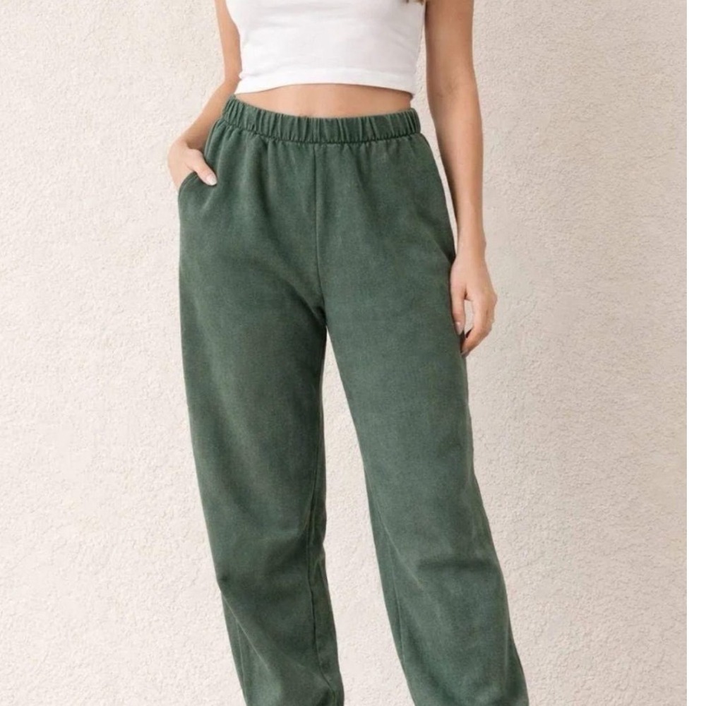 Brandy Melville Rosa Sweatpants Forest Green High Rise Joggers‎ Pants streetwear